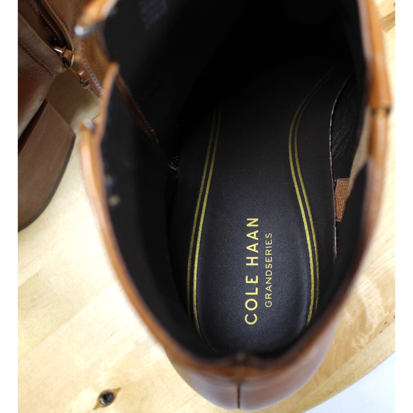 Cole Haan Ankle Boots Womens 8 Brown Leather Grand Zip Booties Comfort Shoe - Picture 10 of 10